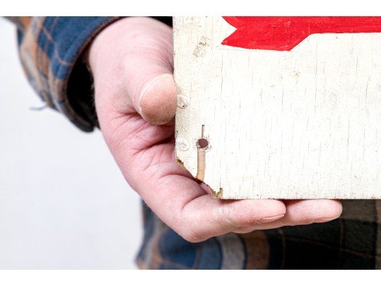 Vintage Painted Wood Sign- Women