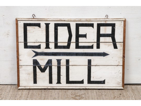 Vintage Painted Wood Sign, Cider Mill