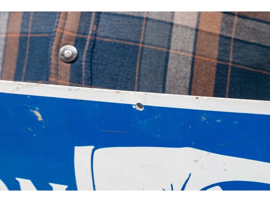 Vintage Enameled Metal Sign- Pay Station