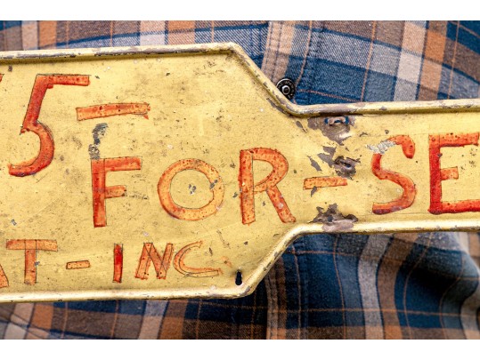 Painted Iron Sign, Boat Season Fee