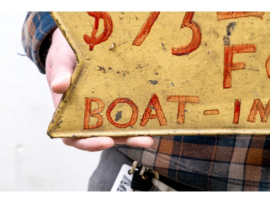 Painted Iron Sign, Boat Season Fee