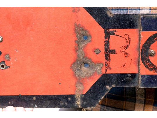 Vintage Enameled Metal Sign- Boats