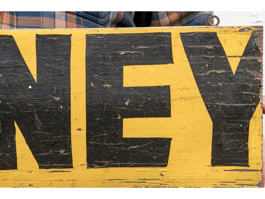 Vintage Painted Wood Sign- Honey