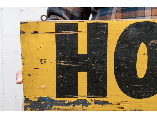 Vintage Painted Wood Sign- Honey