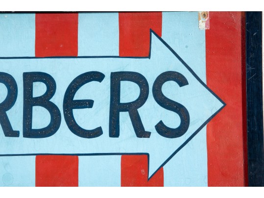 Vintage Framed Barber Shop Sign