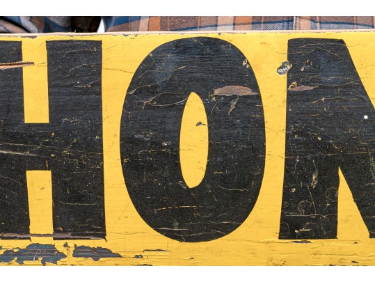 Vintage Painted Wood Sign- Honey