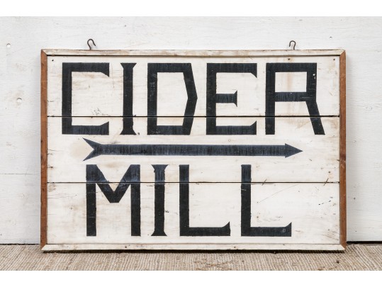 Vintage Painted Wood Sign, Cider Mill