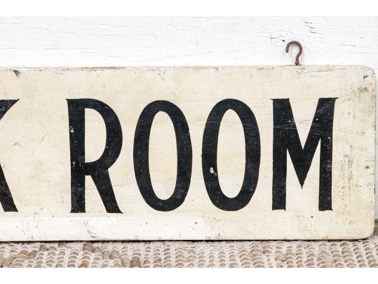 Vintage Painted Wood Sign- Stock Room