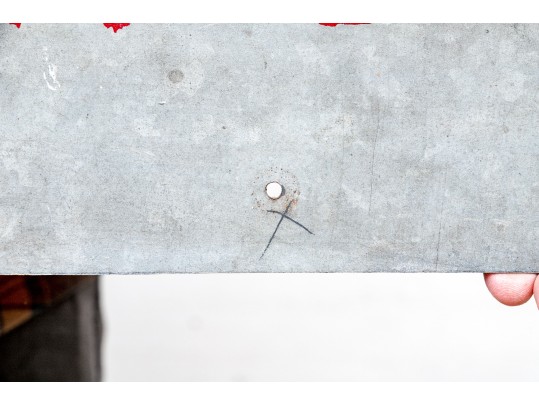 Painted Gray Metal Sign- Huckleberries