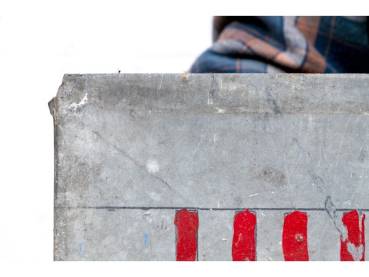 Painted Gray Metal Sign- Huckleberries