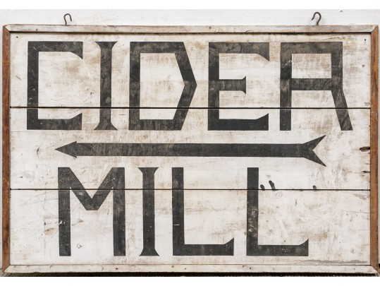Vintage Painted Wood Sign, Cider Mill