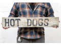 Vintage Painted Wood Sign- Hot Dogs