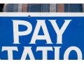 Vintage Enameled Metal Sign- Pay Station