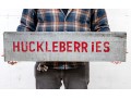 Painted Gray Metal Sign- Huckleberries