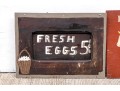Two Vintage Painted Wood Farm Signs- Milk And Eggs