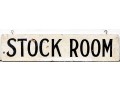 Vintage Painted Wood Sign- Stock Room