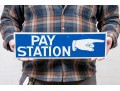 Vintage Enameled Metal Sign- Pay Station