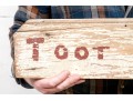 Painted Wood Sign- Toot Here