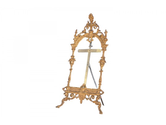Lovely Antique Decorative Brass Easel Frame, Ornate