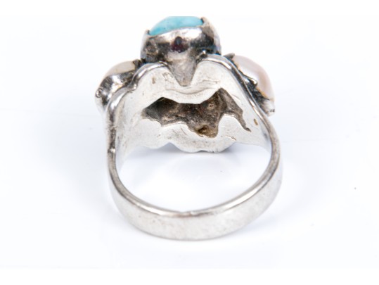 Sterling Striking Larimer, Amethyst And Cultured Freshwater Pearl Cuff Bracelet, With Ring