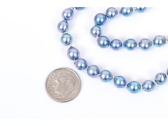 14K White Gold And Blue-Grey Cultured Freshwater Pearl Necklace