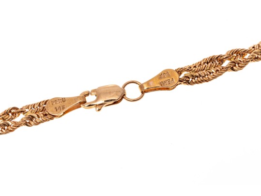 14K Woven Peruvian Ankle Bracelet
