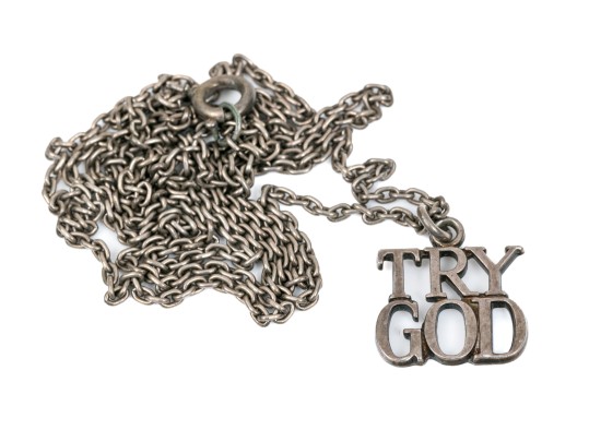 Tiffany & Co. Sterling 'Try God' Pendant On Chain