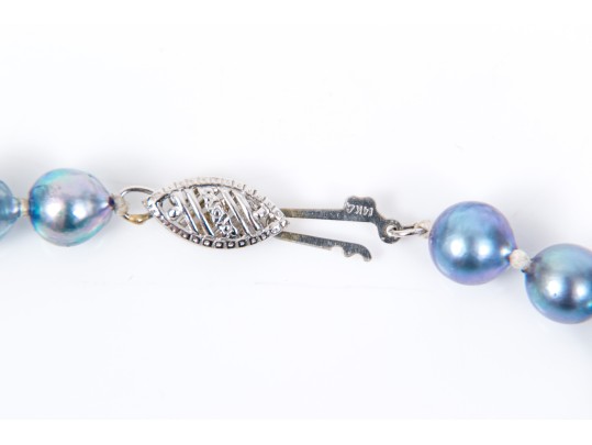 14K White Gold And Blue-Grey Cultured Freshwater Pearl Necklace
