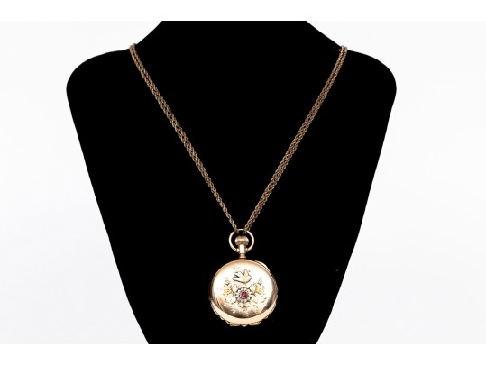 Elgin Antique Gold Filled Ornate Hunter Case Pocketwatch