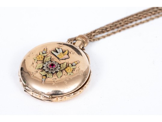 Elgin Antique Gold Filled Ornate Hunter Case Pocketwatch