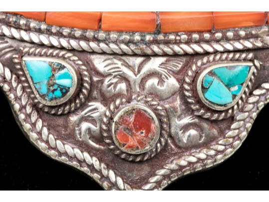 Two Striking Beaded And Ornate Stone Necklaces