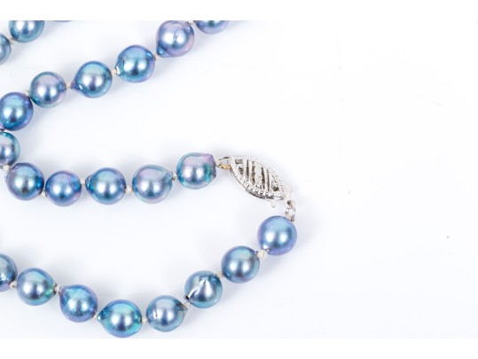 14K White Gold And Blue-Grey Cultured Freshwater Pearl Necklace