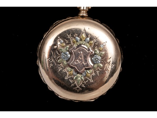 Elgin Antique Gold Filled Ornate Hunter Case Pocketwatch