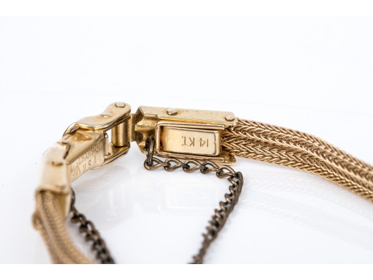 Omega Vintage Ultra Small Vintage 14k Yellow Gold And Diamond Mechanical Watch