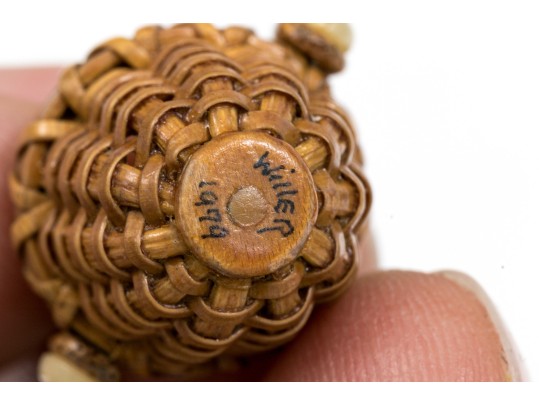 Two Willer Nantucket Basket Pendants And 14K Chain Necklace
