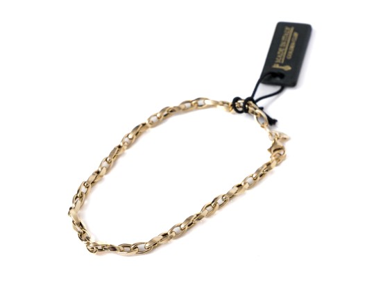 14k Yellow Gold Simple Hollow Oval Link Bracelet