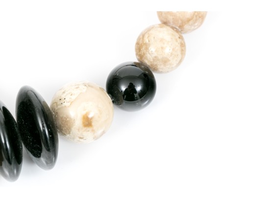 Artistic Carved Hard Stone Beaded Fish Necklace