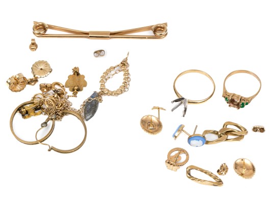 Collection Of 14K Scrap Gold And Fashon Jewelry