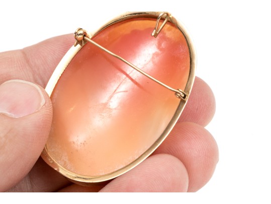 Classic 14K Cameo Brooch And Ring, Size 4.25