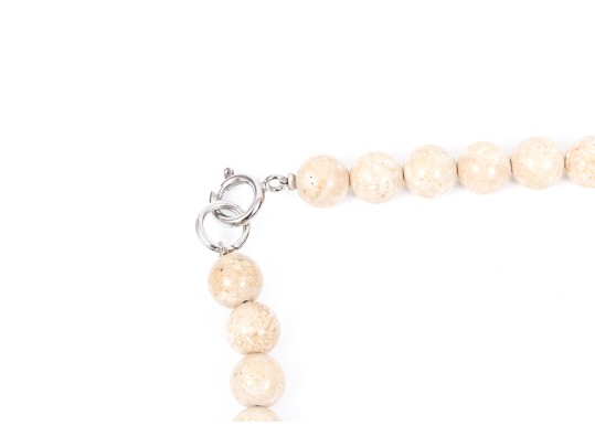 Artistic Carved Hard Stone Beaded Fish Necklace