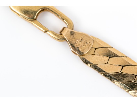 14K Italian Herringbone Chevron Chain Necklace