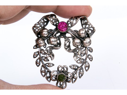 Lot Of Assorted Sterling Jewelry Pieces, Including A Vintage Hobe Brooch