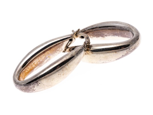 Sterling Silver Fabulous Contemporary Electroform Hoop Earrings