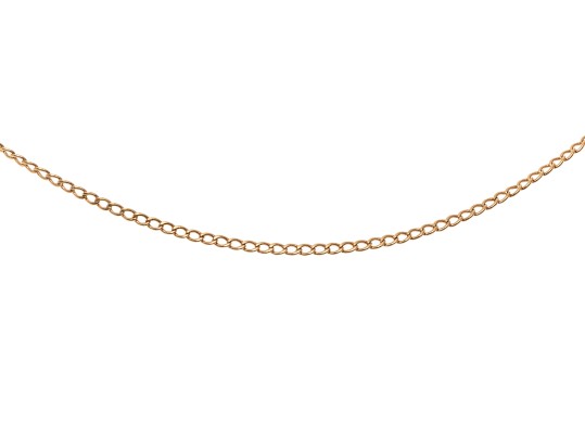 14k Yellow Gold Fine Curb Style Chain, Finished With A Gold Filled Spring Style Clasp