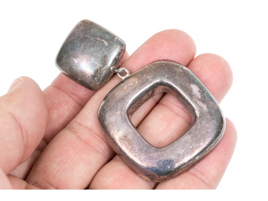 Three Pairs Of Sterling Pendant Clip Back Earrings