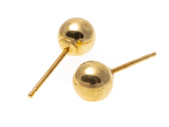 18k Yellow Gold Classic Gold Ball Stud Earrings