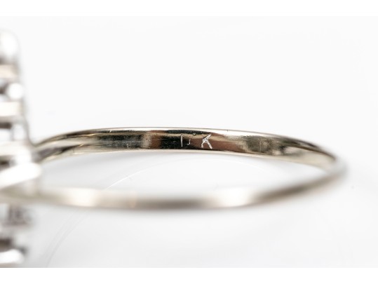 Stunning 14K White Gold Brilliant Diamond Pear Form Ring, Size 8-