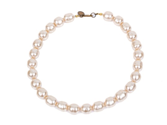 Miriam Haskell Fabulous Vintage Faux Pearl Choker Necklace