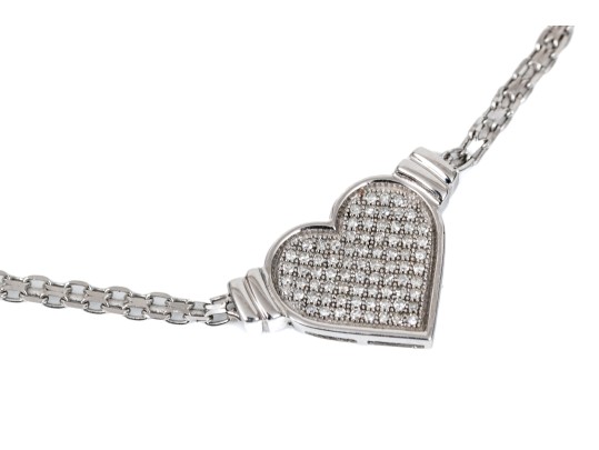 Charming 14K Diamond Heart Pendant Necklace