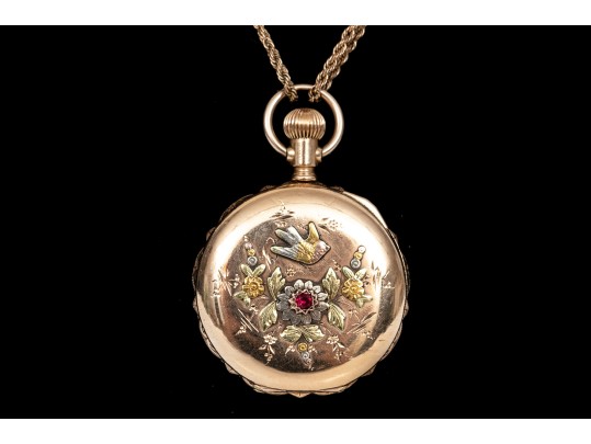 Elgin Antique Gold Filled Ornate Hunter Case Pocketwatch